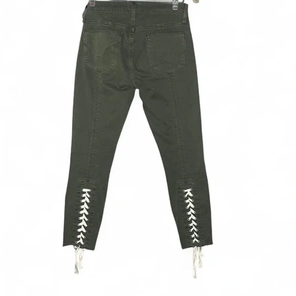 Hudson Nico Lace-Up Cropped Olive Boho/Western/Streetwear Jeans Women’s size 25 - Picture 5 of 6